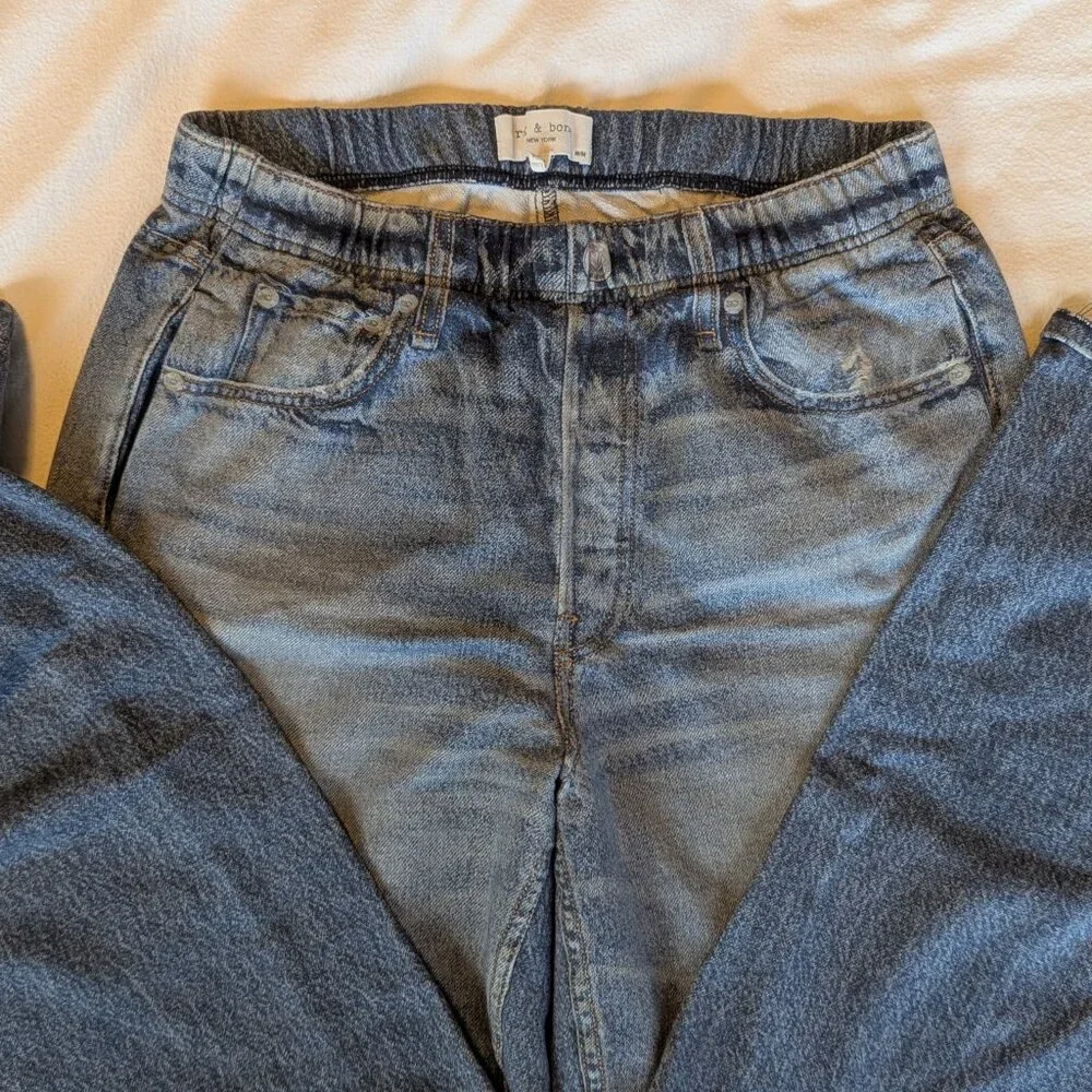 Rag and Bone Miramar Wide Leg Jean Sweats Pant. Size Medium. Color Lenox - Picture 3 of 4